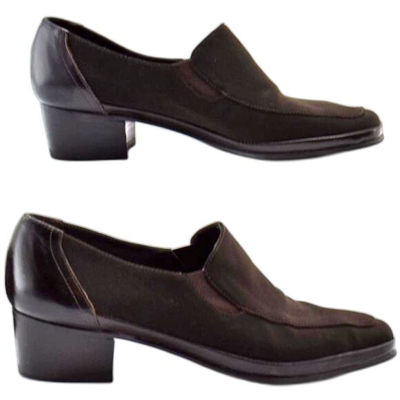 Rangoni Firenze Italy Brown Stretch Fabric Leather Loafers - Women's Size 6B - Picture 1 of 7